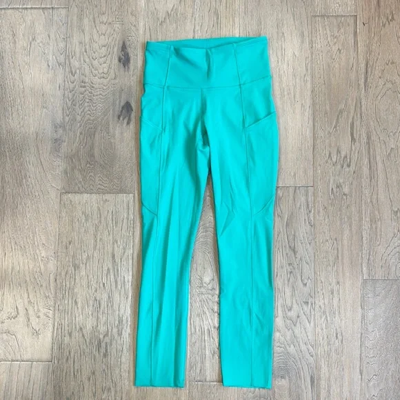 Lululemon Fast and Free High-Rise Crop 23" Maldives Green Size 2 - Picture 6 of 11